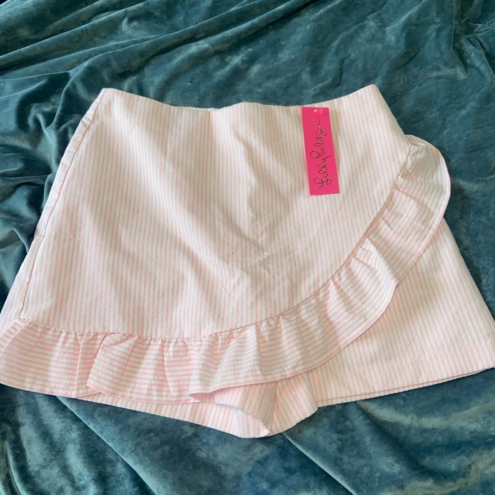 Lilly Pulitzer Light Pink Striped Mini Skort